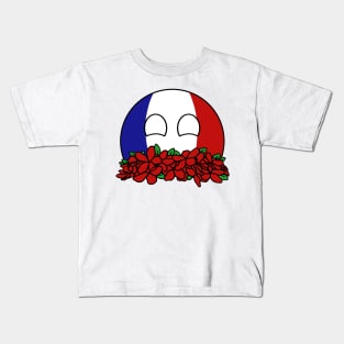 countryballs france play flowers Kids T-Shirt